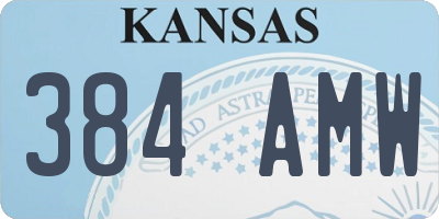 KS license plate 384AMW