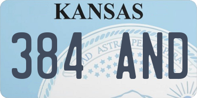 KS license plate 384AND