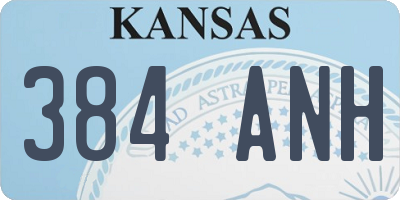 KS license plate 384ANH