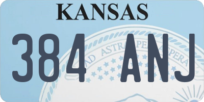 KS license plate 384ANJ