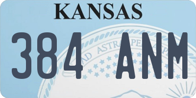 KS license plate 384ANM