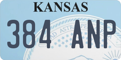 KS license plate 384ANP