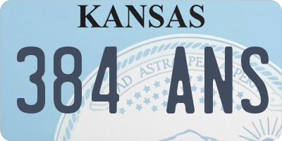 KS license plate 384ANS