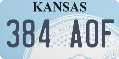 KS license plate 384AOF