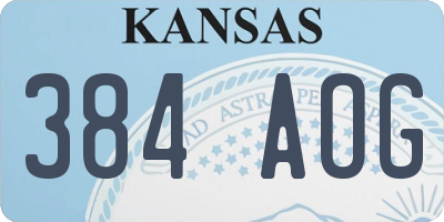 KS license plate 384AOG
