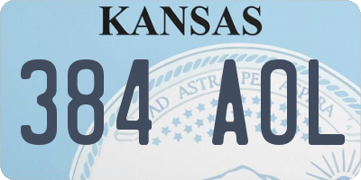 KS license plate 384AOL
