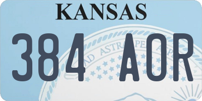 KS license plate 384AOR