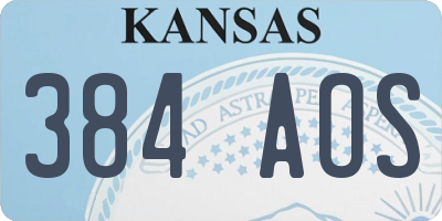 KS license plate 384AOS