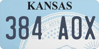 KS license plate 384AOX