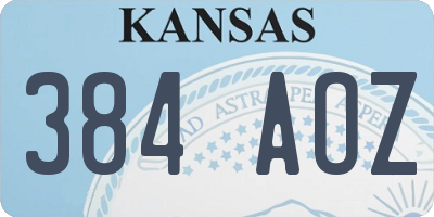 KS license plate 384AOZ