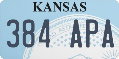 KS license plate 384APA