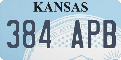 KS license plate 384APB