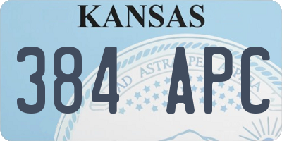 KS license plate 384APC