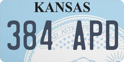 KS license plate 384APD