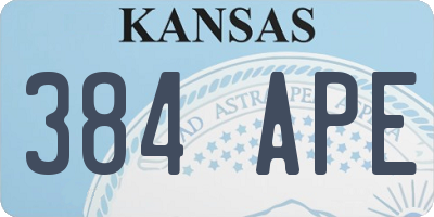 KS license plate 384APE