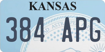 KS license plate 384APG