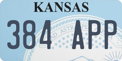 KS license plate 384APP