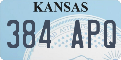 KS license plate 384APQ