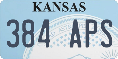 KS license plate 384APS
