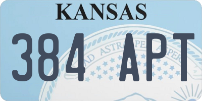 KS license plate 384APT