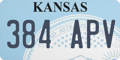 KS license plate 384APV