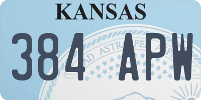 KS license plate 384APW