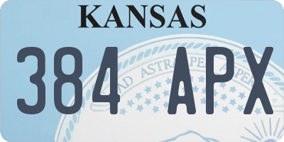 KS license plate 384APX