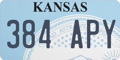 KS license plate 384APY