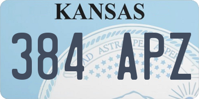 KS license plate 384APZ