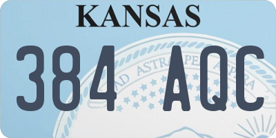 KS license plate 384AQC