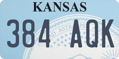 KS license plate 384AQK