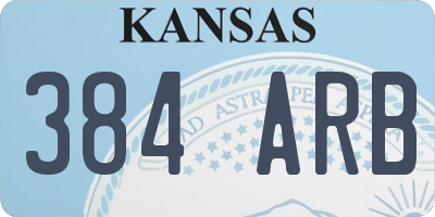 KS license plate 384ARB