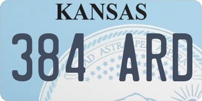 KS license plate 384ARD