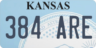 KS license plate 384ARE