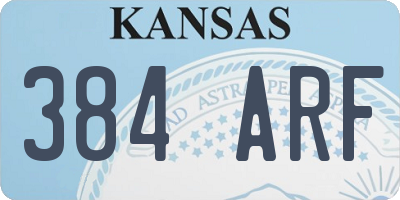 KS license plate 384ARF