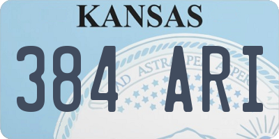 KS license plate 384ARI