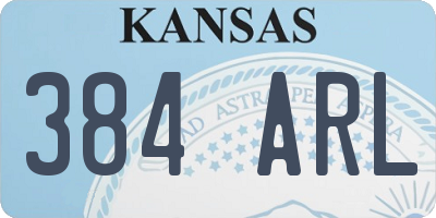 KS license plate 384ARL