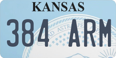 KS license plate 384ARM