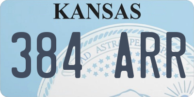 KS license plate 384ARR