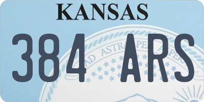 KS license plate 384ARS