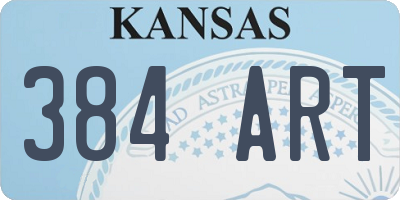 KS license plate 384ART