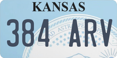 KS license plate 384ARV