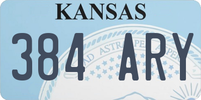 KS license plate 384ARY