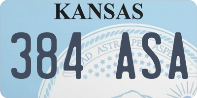 KS license plate 384ASA