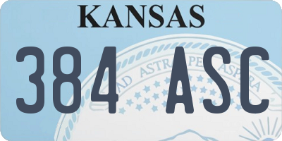 KS license plate 384ASC