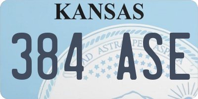 KS license plate 384ASE
