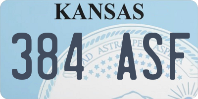 KS license plate 384ASF