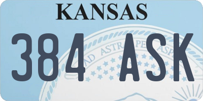 KS license plate 384ASK