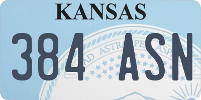 KS license plate 384ASN