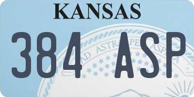 KS license plate 384ASP